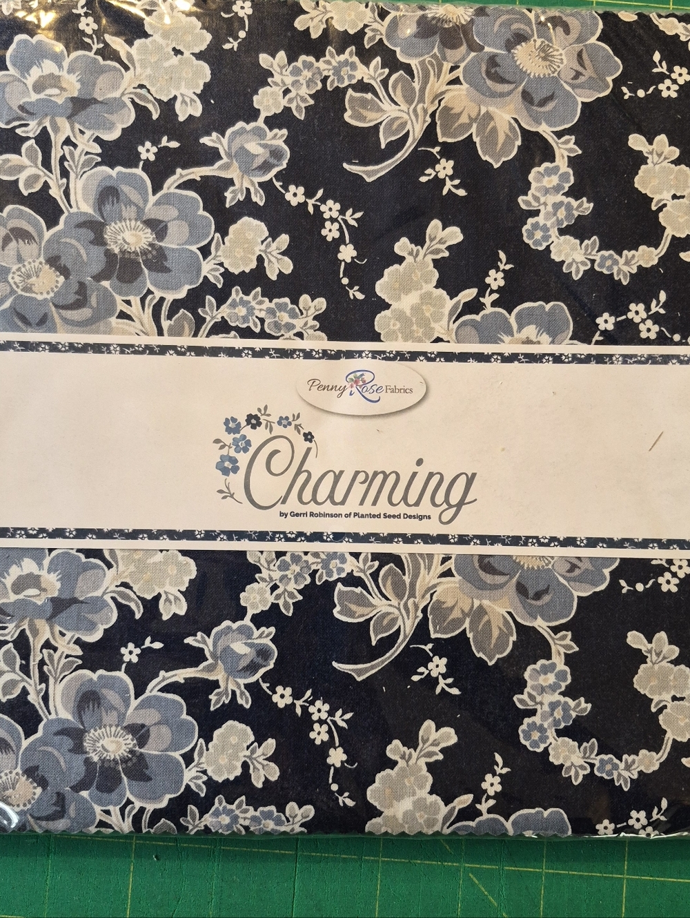 Charming Floral Fabric Bundle in Navy and Light Blue - 42 Piece Layer Cake